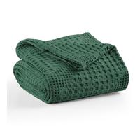 Milam London Soft Throw Blanket | 100% Cotton Throws For Sofas | Bed Throw Double Size | Sofa Throw Large 2 Seater | Bedspreads Double Size | Joanna Collection | Emerald Green - 170 x 250 cm