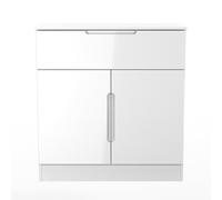 Milan 1 Drawer 2 Door Sideboard in White Gloss & White Matt - Ready Assembled - Lewis's Home | TJ Hughes