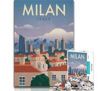 Milan 1000 Piece Jigsaw Puzzles,Challenging To Complete But Fun And Humorous with Matching Poster And Trivia Sheet 50x75cm