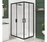 Milan 1000 x 800mm Black Rectangular Corner Entry Sliding Door Shower Enclosure - 6mm Glass | Sleek Modern Design, Durable 6mm Glass