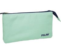 Milan 1918 Collection School Bag with 3 Zippers and 5 Compartments Green 215 x