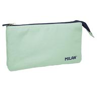 Milan 1918 Collection School Bag with 3 Zippers and 5 Compartments Green 215 x 35 x 125 mm