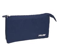 Milan 1918 School Bag Collection 3 Zippers and 5 Compartments Navy Blue 215 x 35 x 125 mm