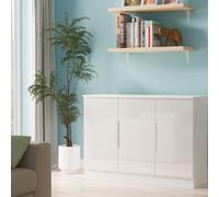 Milan 3 Door Sideboard in White Gloss & White Matt - Ready Assembled - Lewis's Home | TJ Hughes