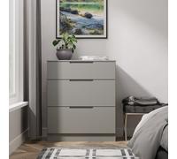 Welcome Furniture Ready Assembled Milan 3 Drawer Deep Chest In Dusk Grey, Grey