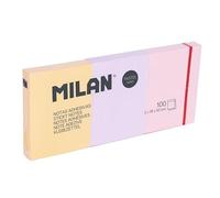 Milan 3 Pads 100 Removable Sticky Notes Pastel Colours 38 x 50 mm