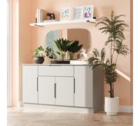Welcome Furniture Ltd Milan 4 Door 1 Drawer Wide Sideboard in Dusk Grey - Ready Assembled, Grey
