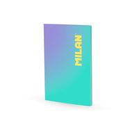 MILAN A4 Glued Notebook, Lined Paper, 48 Sheets of 95 g/m², Sunset Collection, Turquoise