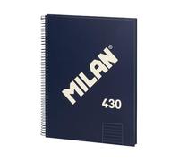 MILAN® A4 Hardcover Notebook, Lined Paper, 80 Sheets, 1918 Series, Blue