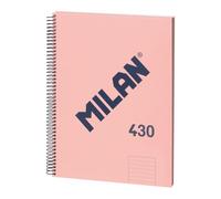 MILAN® A4 Hardcover Notebook, Lined Paper, 80 Sheets, 1918 Series, Pink