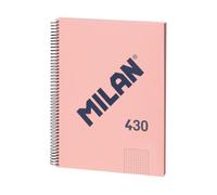 MILAN® A4 notebook with hardcover, 5x5 mm grid, 80 sheets, 95 g/m² paper, 1918 series, pink