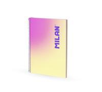 MILAN A4 Spiral Notebook Hardcover Lined Paper 90 Sheets 95gsm Sunset Collection Yellow