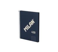 MILAN® A5 Hardcover Notebook 5x5mm Squared 80 Sheets 95gsm Collection 430 Blue