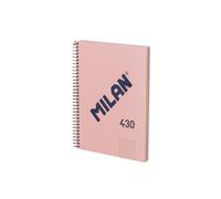 MILAN® A5 Hardcover Notebook 5x5mm Squared 80 Sheets 95gsm Collection 430 Pink