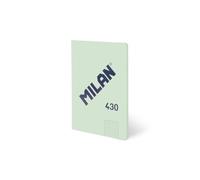 MILAN A5 Notebook Glued Graph Paper 48 Sheets 95gsm Collection 430 Since 1918 Green