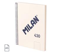 MILAN® A5 Hardcover Spiral Notebook 80 Sheets 95gsm 430 Since 1918 Collection Beige