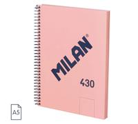 MILAN® A5 Hardcover Spiral Notebook 80 Sheets 95gsm 430 Since 1918 Collection Pink