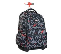 MILAN Backpack with wheels 6 zippers (25 l) Rocket Boom, grey and black