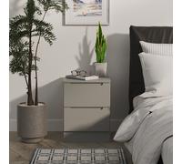 Milan Bedside Table Grey 2 Drawers 51cm