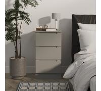 Milan Bedside Table Grey 3 Drawers 70cm