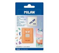 Milan Blister Pack Compact Eraser With Brush Fun Animals Special Series + Spare Eraser