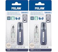 MILAN Blister pack correction tape 5 mm x 6 m 1 refill, series 1918, navy blue, BWM10478B (Pack of 2)