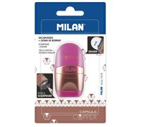 Milan Blister Pack Eraser With Pencil Sharpener Capsule Copper