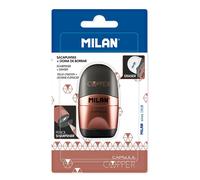 Milan Blister Pack Eraser With Pencil Sharpener Capsule Copper