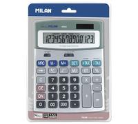 Milan Blister Pack Grey Metal Colour 14 Digit Calculator