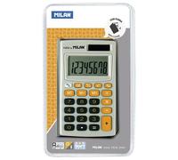 Milan Blister Pack Orange And Grey 8 Digit Calculator With Cover