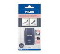 MILAN® Blister Sharpener Compact 1918 Series Blue + 2 Refill Rubber