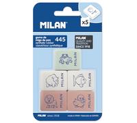 Milan BMM9222 - Pack of 5 rubber flexible rubber erasers, assorted figurines model