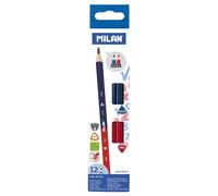 Milan Box 12 Bicolour Red Blue Triangular Pencils