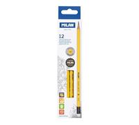 MILAN® Box of 12 HB graphite pencils yellow with rubber