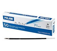 Milan-Box of 50 Refills for P1 Touch and 4 P1 Touch Pens Black