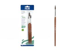 Milan Brush, Wood, metal, synthetic hair, Brown, Mediano