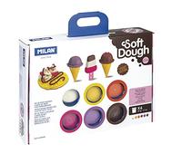 MILAN - Case of 6 x 59 g Soft Dough Soft Paste with Tools 'Ice Cream and Waffles', Multicoloured (FACTIS, S.A. 913306ICW)