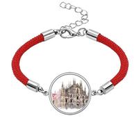 Milan Cathedral in Milan Italy Lucky Red String Bracelet Rope Bracelet Handmade