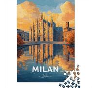 Milan Cathedral Reflection 1000-Piece Jigsaw Puzzle for Adults, 70x50cm/1000pcs, Quiet Home Activity, Focused Puzzle Time And Time at Home