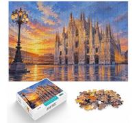 Milan Cathedral Sunset Jigsaw Puzzle 1000pcs (38x26cm) Challenging Puzzle | For winter days with time to puzzle: Adult jigsaw puzzle with 1000 pieces fits long December evenings.