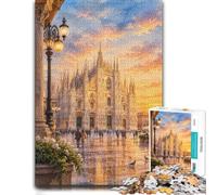 Milan Cathedral Sunset Puzzle for Adults 1000pcs (70x50cm) Jigsaw Challenge | For quiet evenings: Adult jigsaw puzzle with 1000 pieces is designed for steady progress over longer sessions.