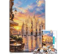 Milan Cathedral Sunset Reflections Adult Puzzle 1000pcs (70x50cm) Jigsaw | For calm afternoons, this adult jigsaw puzzle with 1000 pieces fits quiet evenings and weekends.