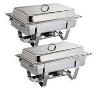 Milan Chafing Set Food Warmer in Stainless Steel - 635 x 317.5 x 102 mm - 9L 2pc