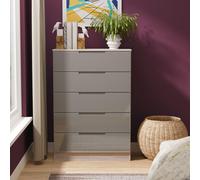 Milan Chest - 5 Drawer - Grey Gloss and Grey Oak
