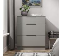 Milan Chest - Deep - 3 Drawer - Grey