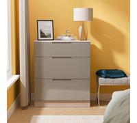 Milan Chest - Deep - 3 Drawer - Grey Gloss and Grey Oak