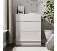 Milan Chest - Deep - 3 Drawer - White Gloss