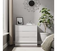 Milan Chest of Drawers White 3 Drawers 74cm