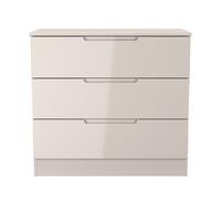 Milan Chest - Small - 3 Drawer - Cashmere Gloss