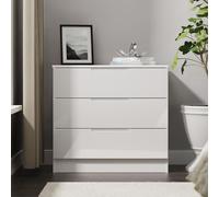 Milan Chest - Small - 3 Drawer - White Gloss